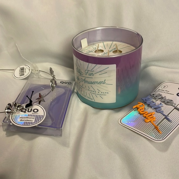 Self Care Bundle of Hair Supplies Crystal Facial Massager & Cotton Candy Candle